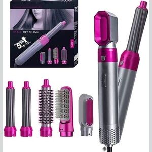 5-in-1 Pink and Silver Hair Styler